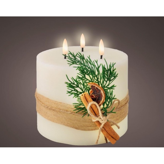 CANDELA A BATTERIA 3 STOPPINI LUMINOSI H.15CM.